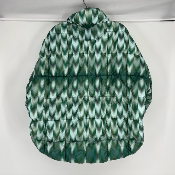 Free People Green Scrunchy Glossy Printed Pippa Packable Puffer Coat Small NWT - Picture 10 of 10